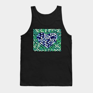 Mosaic Blue Heart Tank Top